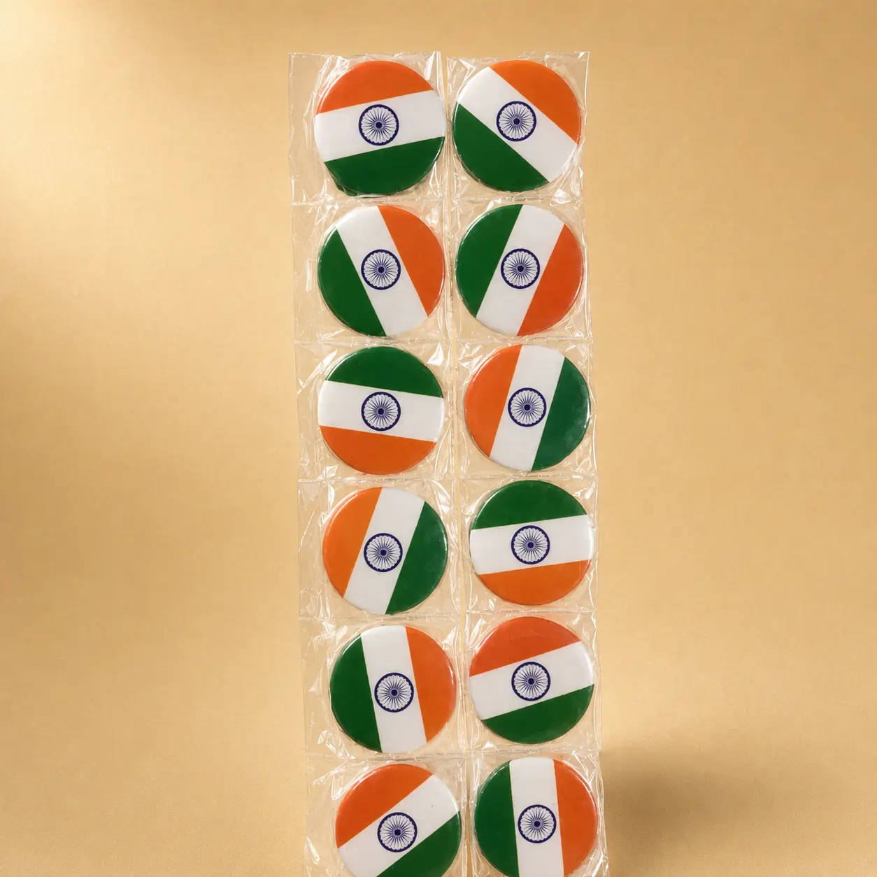 Round Metal Flag Badge Set Pack of 12