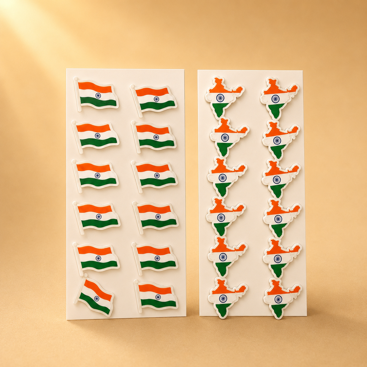 Acrylic Flag and India Map Badge Set Pack of 12