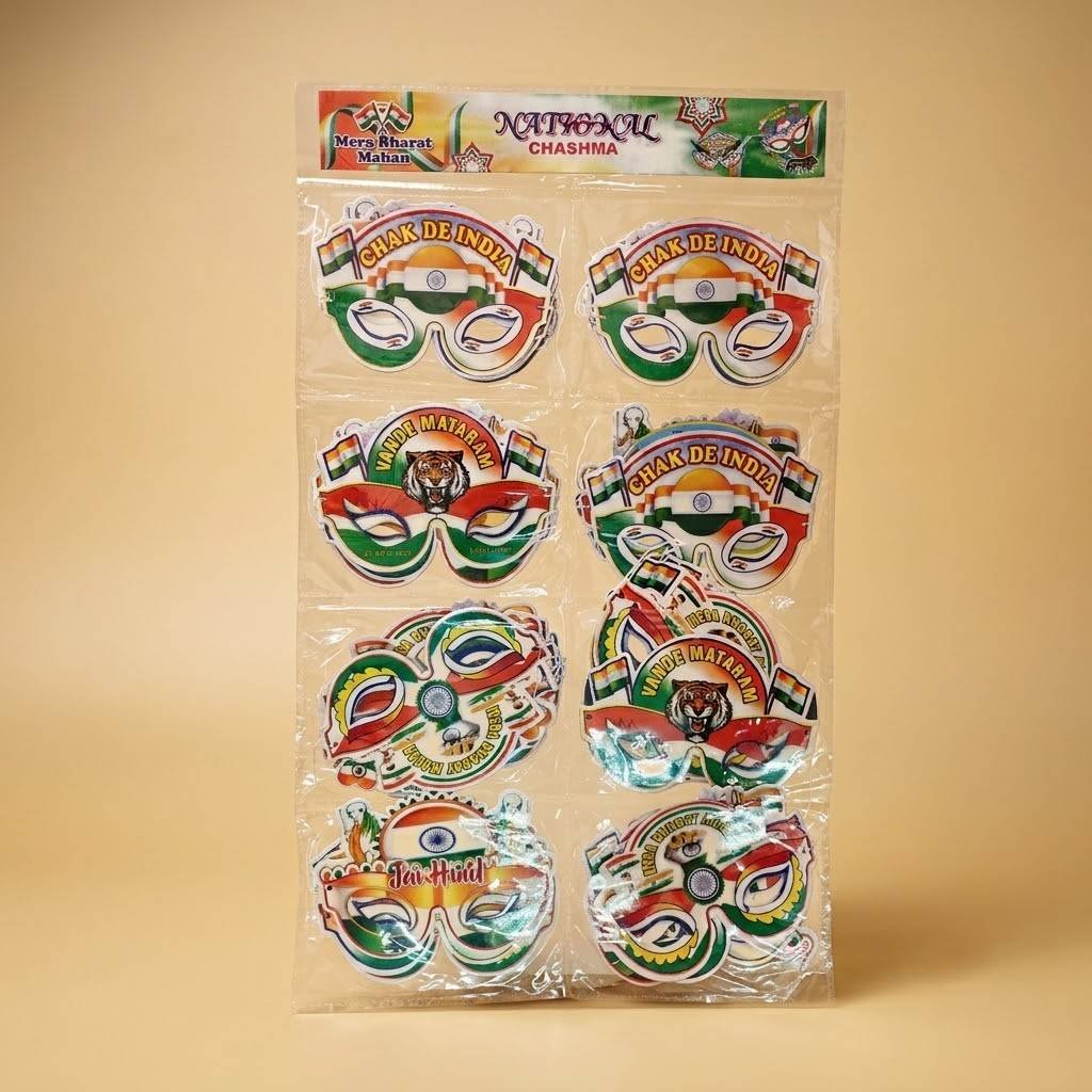 Tricolour Flag Mask Board Pack of 40