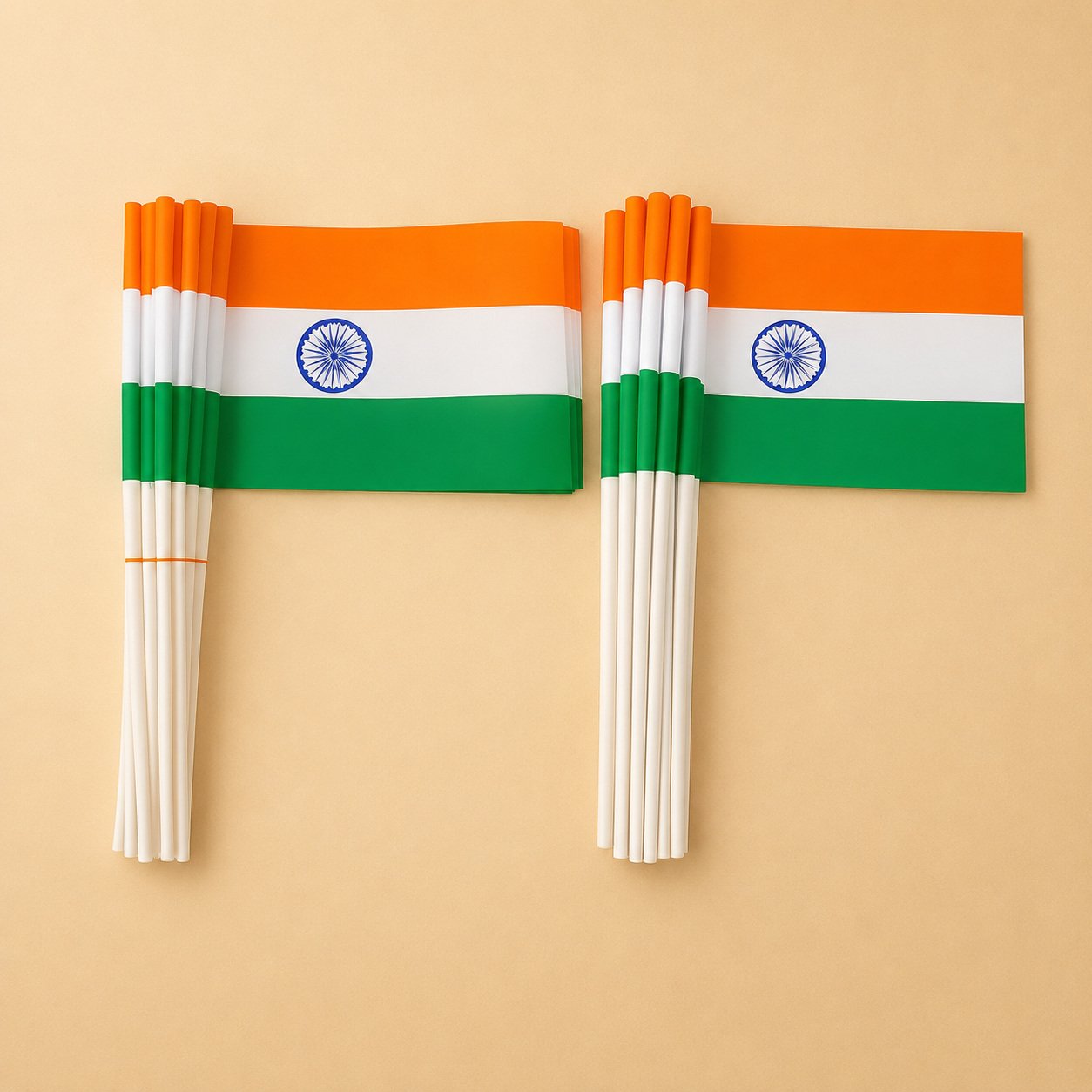 Paper-Stick Tricolour Flags (Small) Pack of 50