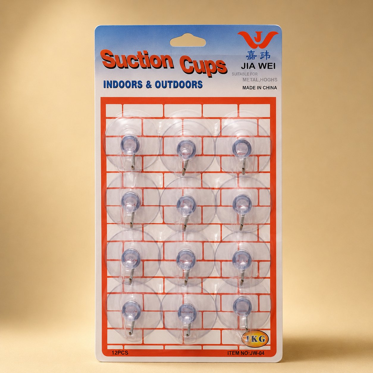 Metal Suction Hooks Pack of 12