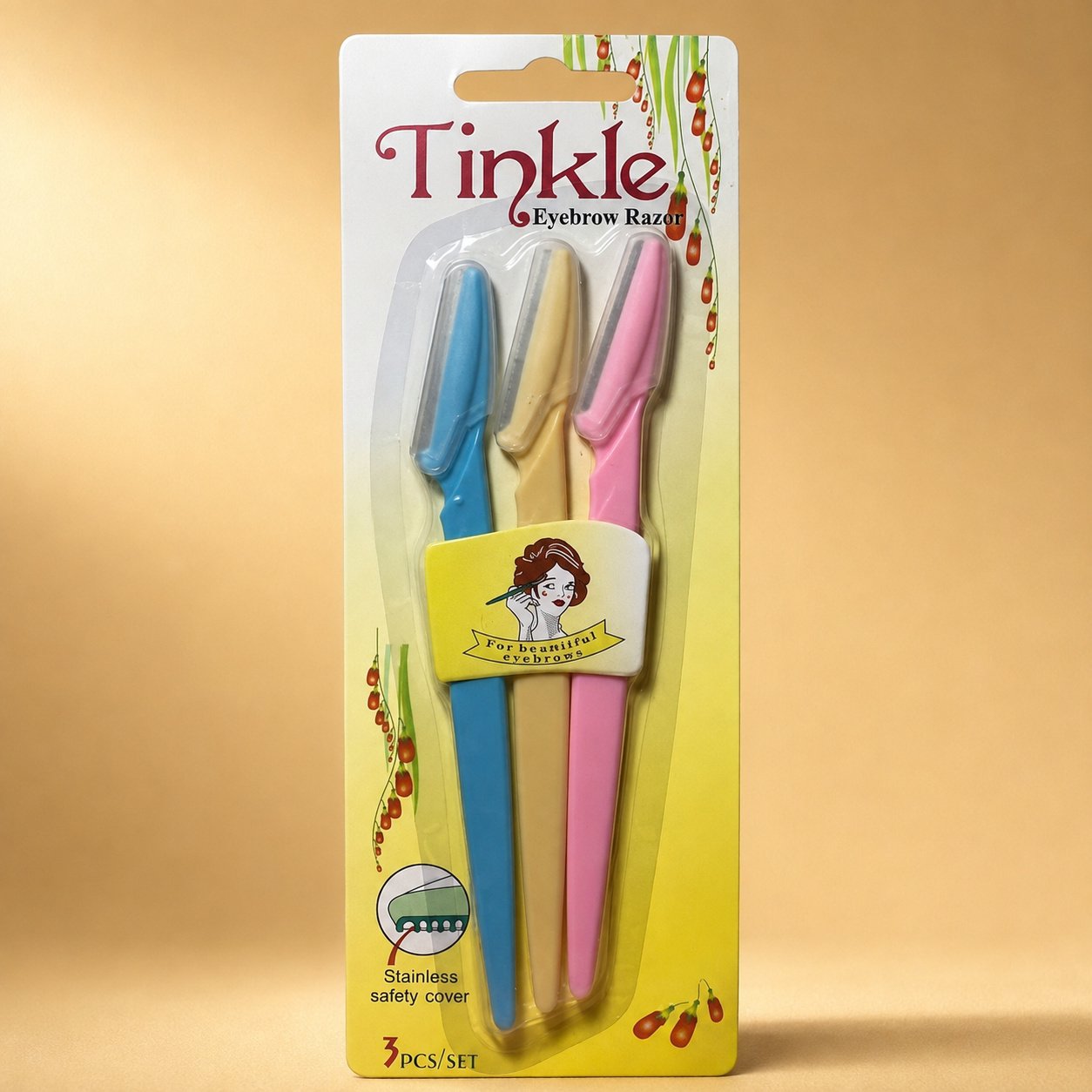 Tinkle 3-Piece Eyebrow Razor Set