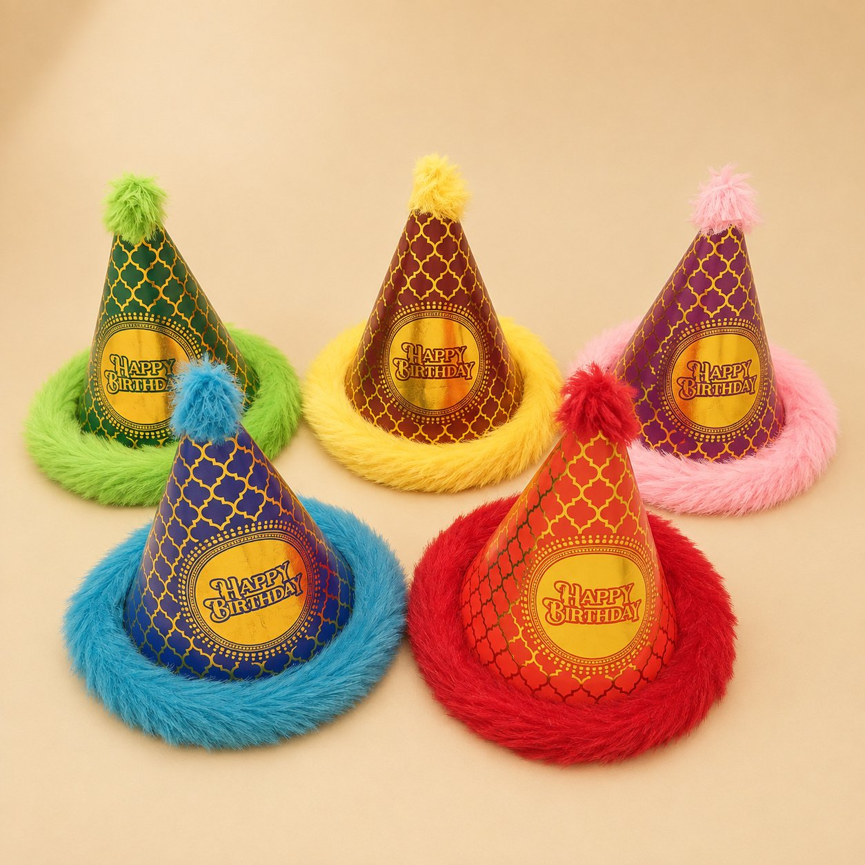 Fur & Glitter Birthday Party Cap