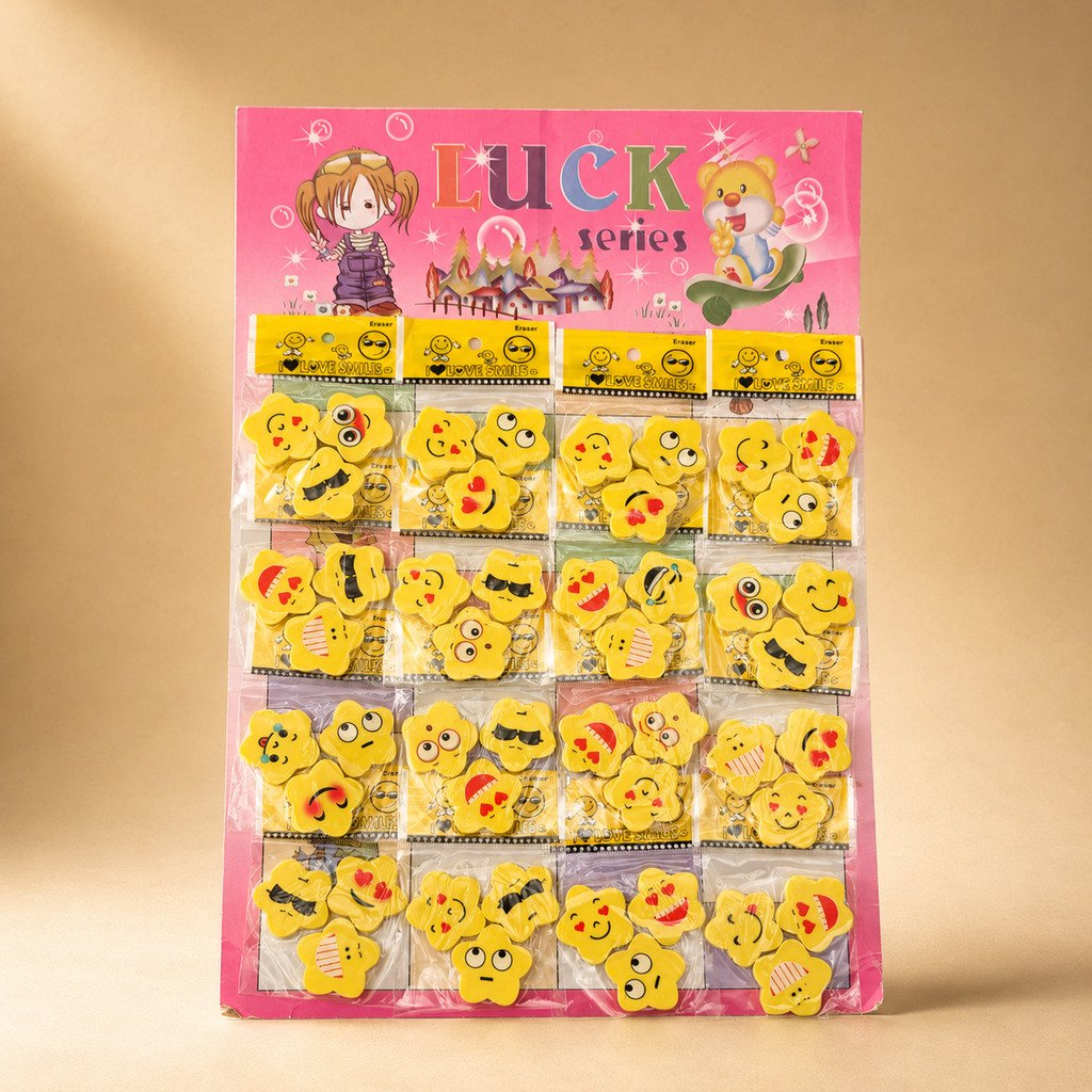 Smiley Eraser Pack of 16