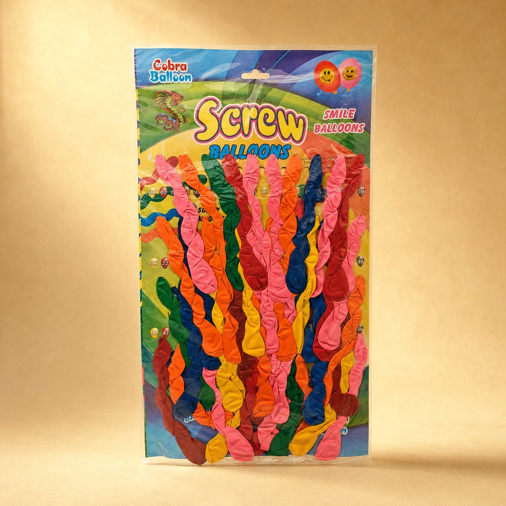 Screw-Shaped Balloon Pack of 40