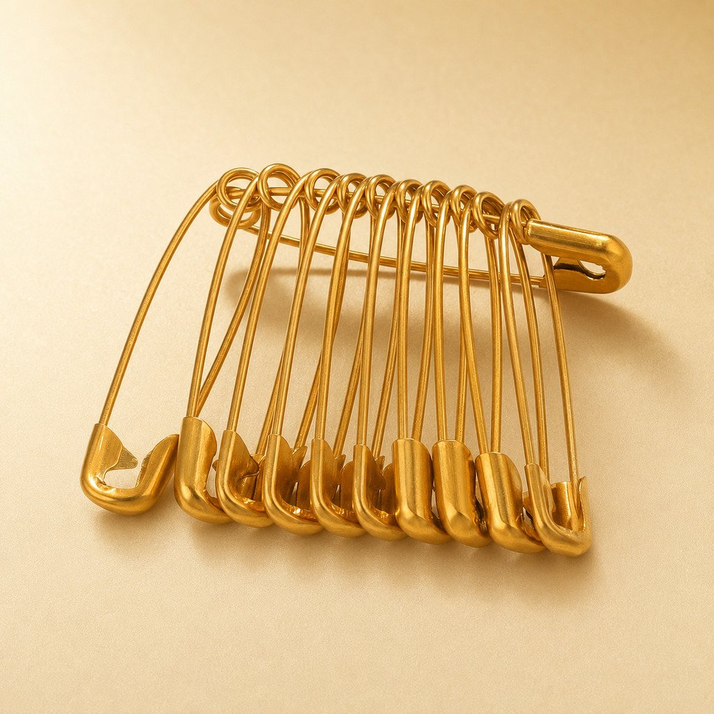 Gold-Coloured Safety Pins
